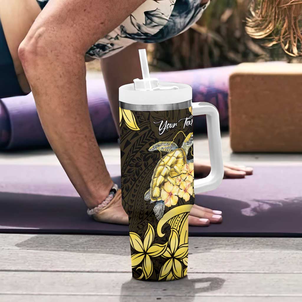 Personalised Aloha Hawaii Oahu Island Tumbler With Handle Gathering Place Sea Turtle Ilima Flowers