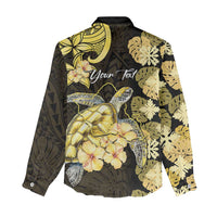 Personalised Aloha Hawaii Oahu Island Women Casual Shirt Gathering Place Sea Turtle Ilima Flowers