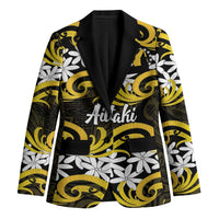 Personalised Cook Islands Aitutaki Blazer Tiare Maori Polynesian Waves Tattoo