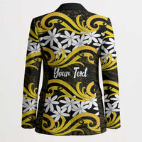 Personalised Cook Islands Aitutaki Blazer Tiare Maori Polynesian Waves Tattoo