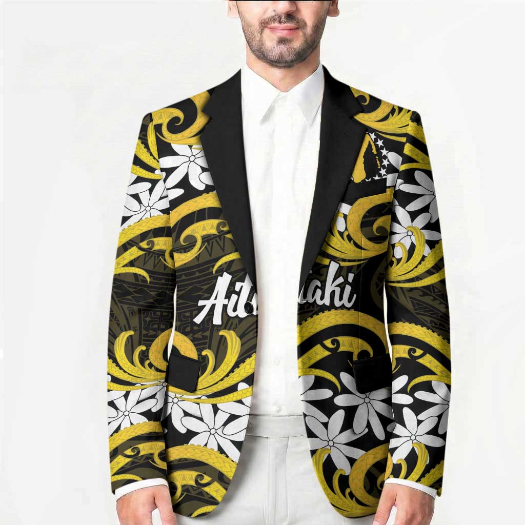 Personalised Cook Islands Aitutaki Blazer Tiare Maori Polynesian Waves Tattoo