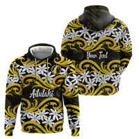 Personalised Cook Islands Aitutaki Hoodie Tiare Maori Polynesian Waves Tattoo LT14 - Polynesian Pride