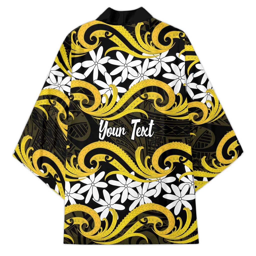 Personalised Cook Islands Aitutaki Kimono Tiare Maori Polynesian Waves Tattoo