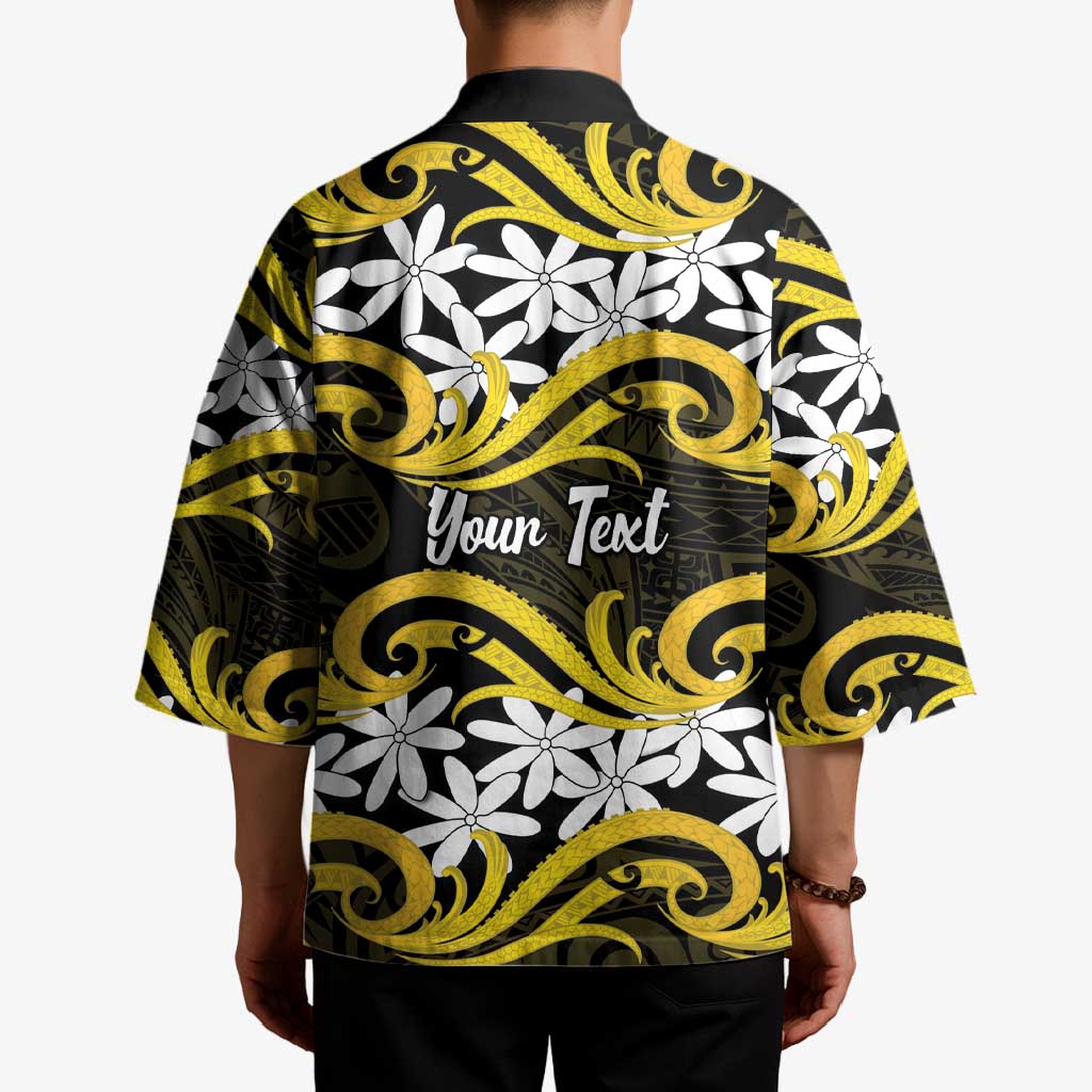 Personalised Cook Islands Aitutaki Kimono Tiare Maori Polynesian Waves Tattoo