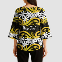 Personalised Cook Islands Aitutaki Kimono Sleeve Blouse Tiare Maori Polynesian Waves Tattoo LT14 - Polynesian Pride