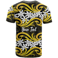 Personalised Cook Islands Aitutaki T Shirt Tiare Maori Polynesian Waves Tattoo