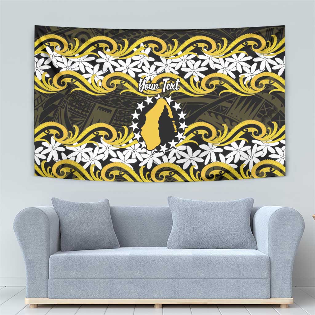 Personalised Cook Islands Aitutaki Tapestry Tiare Maori Polynesian Waves Tattoo