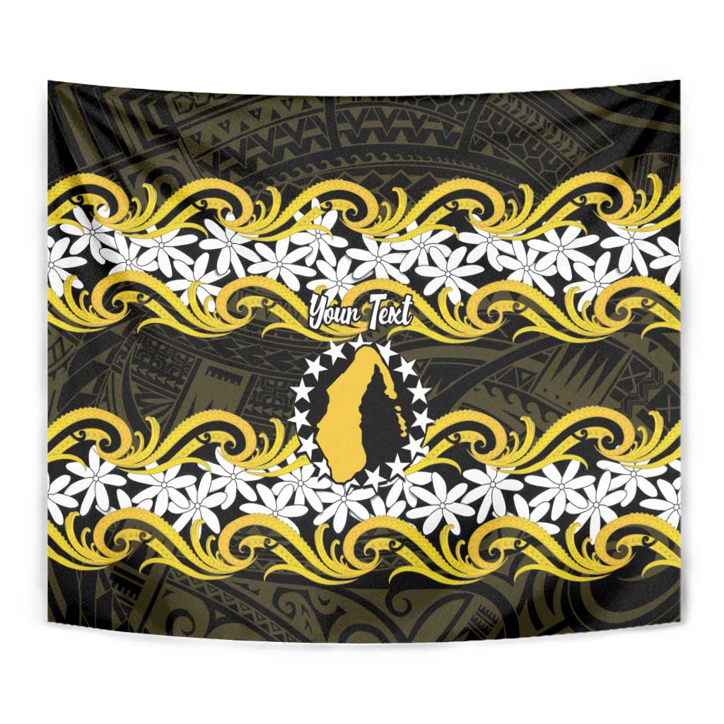 Personalised Cook Islands Aitutaki Tapestry Tiare Maori Polynesian Waves Tattoo