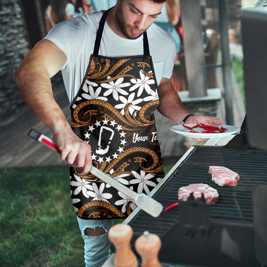 Personalised Cook Islands Rakahanga Apron Tiare Maori Polynesian Waves Tattoo