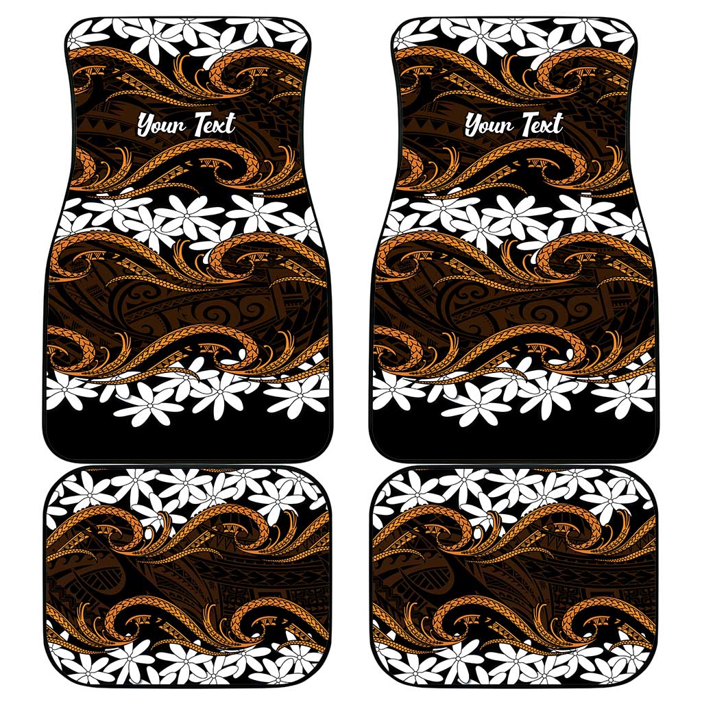 Personalised Cook Islands Rakahanga Car Mats Tiare Maori Polynesian Waves Tattoo LT14 - Polynesian Pride