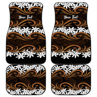 Personalised Cook Islands Rakahanga Car Mats Tiare Maori Polynesian Waves Tattoo LT14 - Polynesian Pride