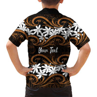 Personalised Cook Islands Rakahanga Family Matching Tank Maxi Dress and Hawaiian Shirt Tiare Maori Polynesian Waves Tattoo