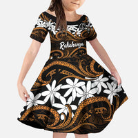Personalised Cook Islands Rakahanga Family Matching Tank Maxi Dress and Hawaiian Shirt Tiare Maori Polynesian Waves Tattoo