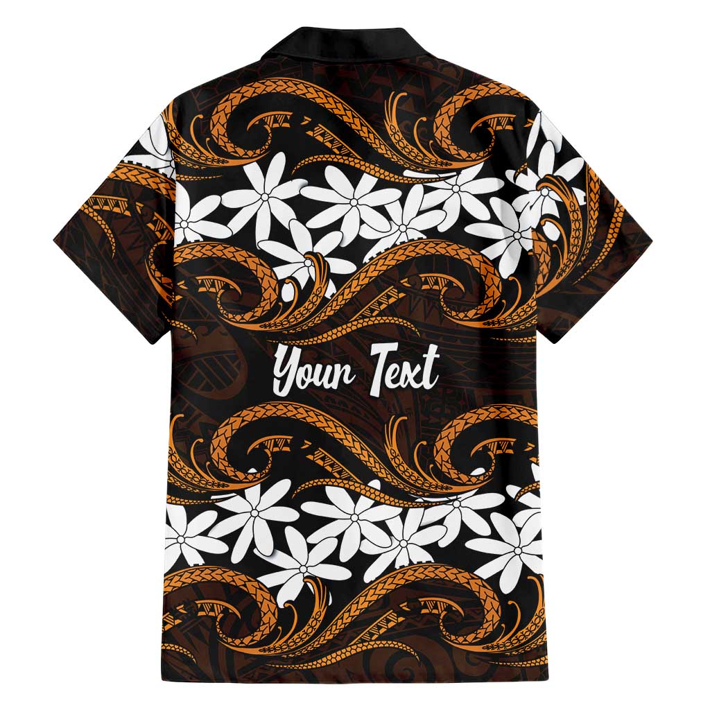 Personalised Cook Islands Rakahanga Family Matching Tank Maxi Dress and Hawaiian Shirt Tiare Maori Polynesian Waves Tattoo