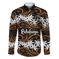 Personalised Cook Islands Rakahanga Family Matching Tank Maxi Dress and Hawaiian Shirt Tiare Maori Polynesian Waves Tattoo