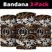 Personalised Cook Islands Rakahanga Neck Gaiter Tiare Maori Polynesian Waves Tattoo