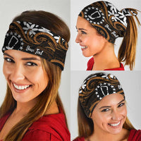 Personalised Cook Islands Rakahanga Neck Gaiter Tiare Maori Polynesian Waves Tattoo