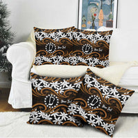 Personalised Cook Islands Rakahanga Pillow Cover Tiare Maori Polynesian Waves Tattoo