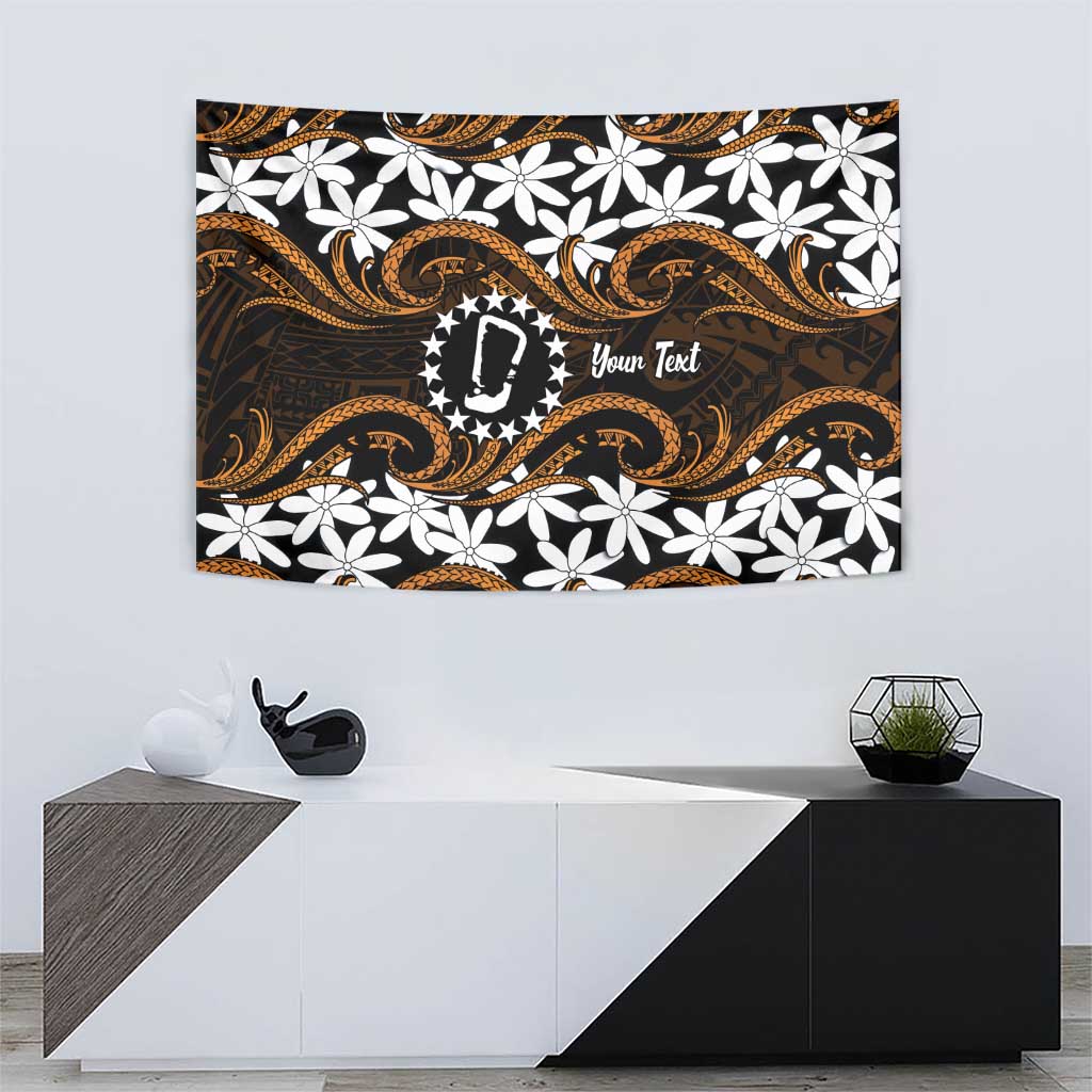 Personalised Cook Islands Rakahanga Tapestry Tiare Maori Polynesian Waves Tattoo LT14 - Polynesian Pride