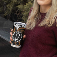 Personalised Cook Islands Rakahanga Tumbler Cup Tiare Maori Polynesian Waves Tattoo LT14 - Polynesian Pride