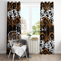 Personalised Cook Islands Rakahanga Window Curtain Tiare Maori Polynesian Waves Tattoo LT14 - Polynesian Pride