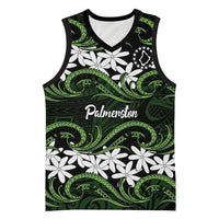 Personalised Cook Islands Palmerston Basketball Jersey Tiare Maori Polynesian Waves Tattoo LT14 Unisex Green - Polynesian Pride