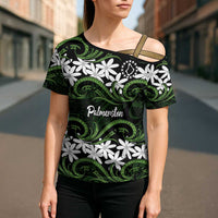 Personalised Cook Islands Palmerston Cross Shoulder Shirt Tiare Maori Polynesian Waves Tattoo LT14 - Polynesian Pride
