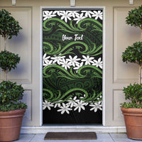 Personalised Cook Islands Palmerston Door Cover Tiare Maori Polynesian Waves Tattoo LT14 Green - Polynesian Pride