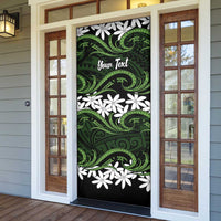 Personalised Cook Islands Palmerston Door Cover Tiare Maori Polynesian Waves Tattoo LT14 - Polynesian Pride