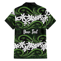 Personalised Cook Islands Palmerston Family Matching Short Sleeve Bodycon Dress and Hawaiian Shirt Tiare Maori Polynesian Waves Tattoo