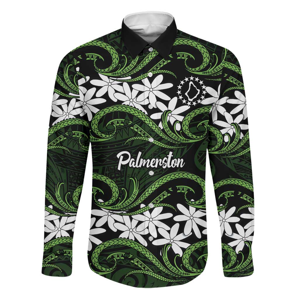 Personalised Cook Islands Palmerston Family Matching Short Sleeve Bodycon Dress and Hawaiian Shirt Tiare Maori Polynesian Waves Tattoo
