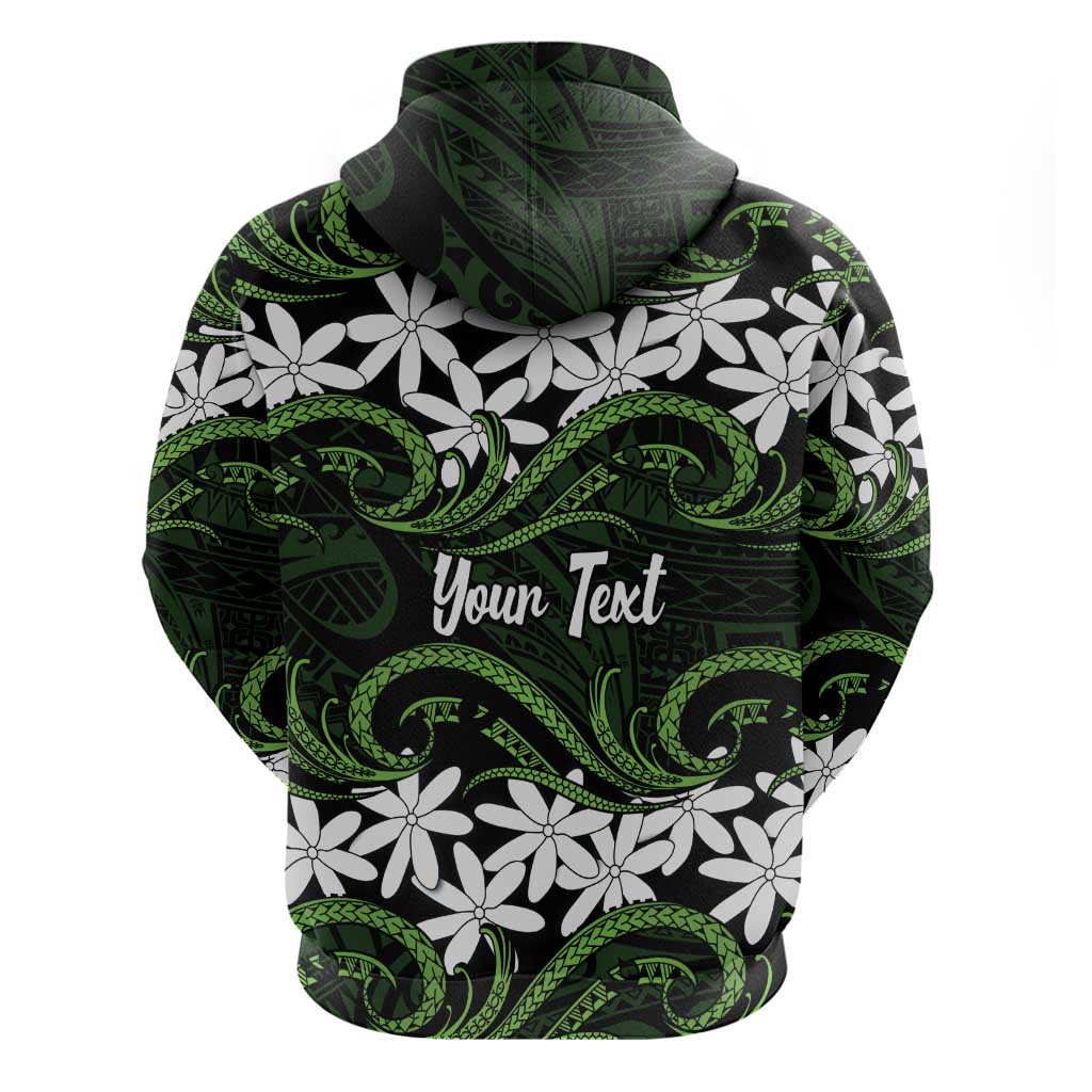 Personalised Cook Islands Palmerston Hoodie Tiare Maori Polynesian Waves Tattoo LT14 - Polynesian Pride