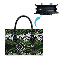 Personalised Cook Islands Palmerston Leather Bag Tiare Maori Polynesian Waves Tattoo LT14 - Polynesian Pride