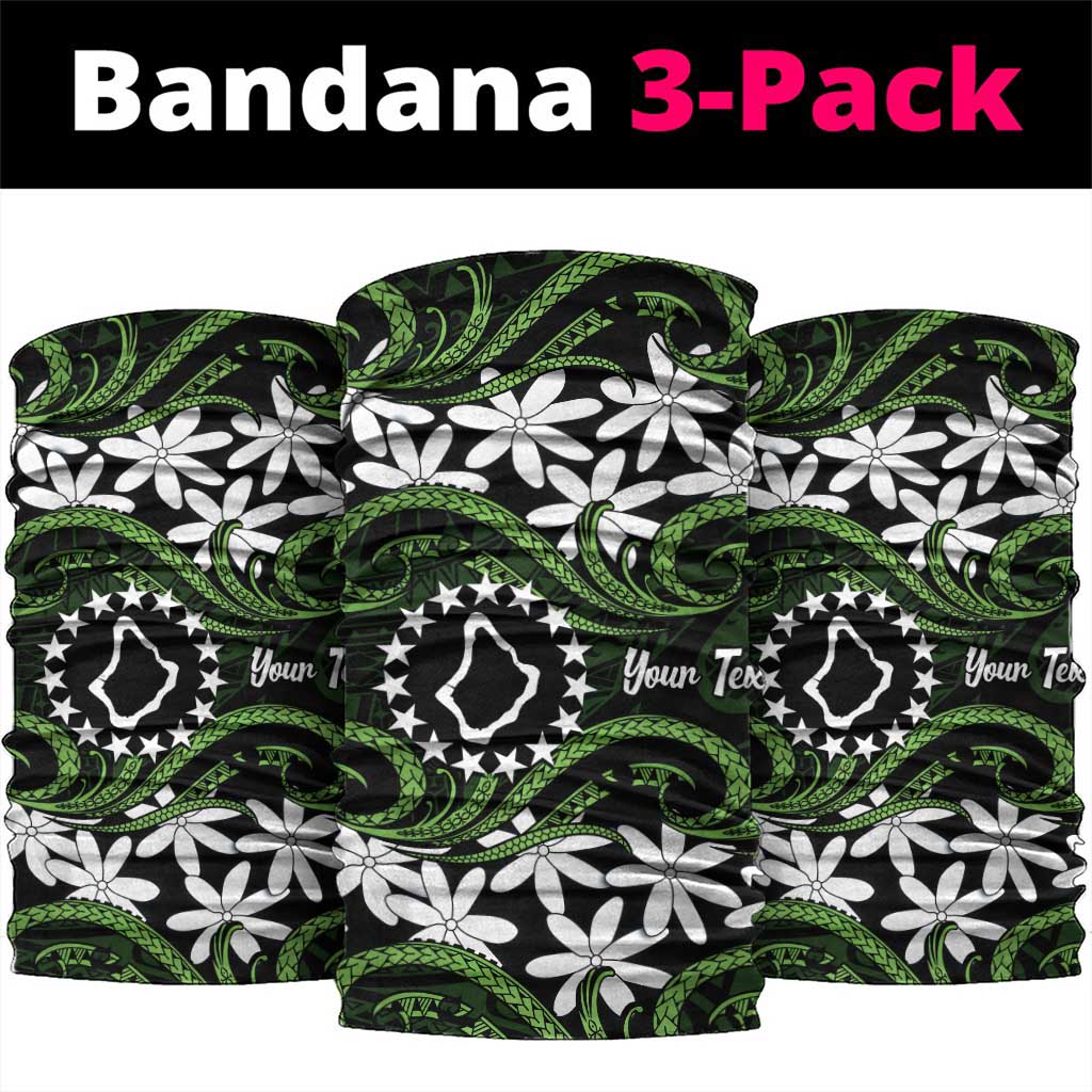 Personalised Cook Islands Palmerston Neck Gaiter Tiare Maori Polynesian Waves Tattoo
