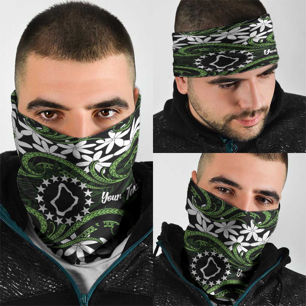 Personalised Cook Islands Palmerston Neck Gaiter Tiare Maori Polynesian Waves Tattoo