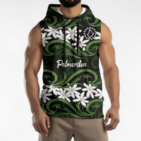 Personalised Cook Islands Palmerston Sleeveless Hoodie Tiare Maori Polynesian Waves Tattoo LT14 - Polynesian Pride