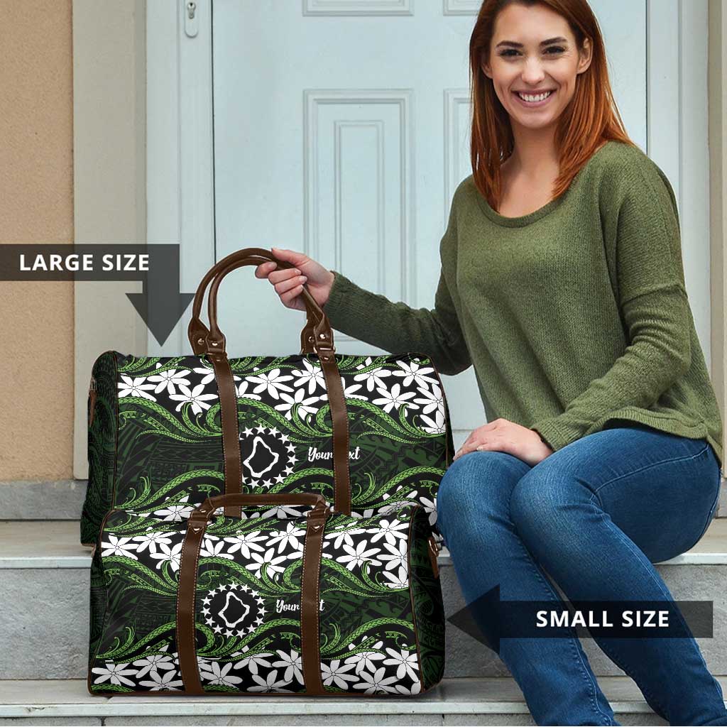 Personalised Cook Islands Palmerston Travel Bag Tiare Maori Polynesian Waves Tattoo LT14 - Polynesian Pride