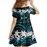 Personalised Cook Islands Penrhyn Atoll Family Matching Mermaid Dress and Hawaiian Shirt Tiare Maori Polynesian Waves Tattoo
