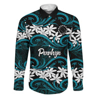 Personalised Cook Islands Penrhyn Atoll Family Matching Mermaid Dress and Hawaiian Shirt Tiare Maori Polynesian Waves Tattoo