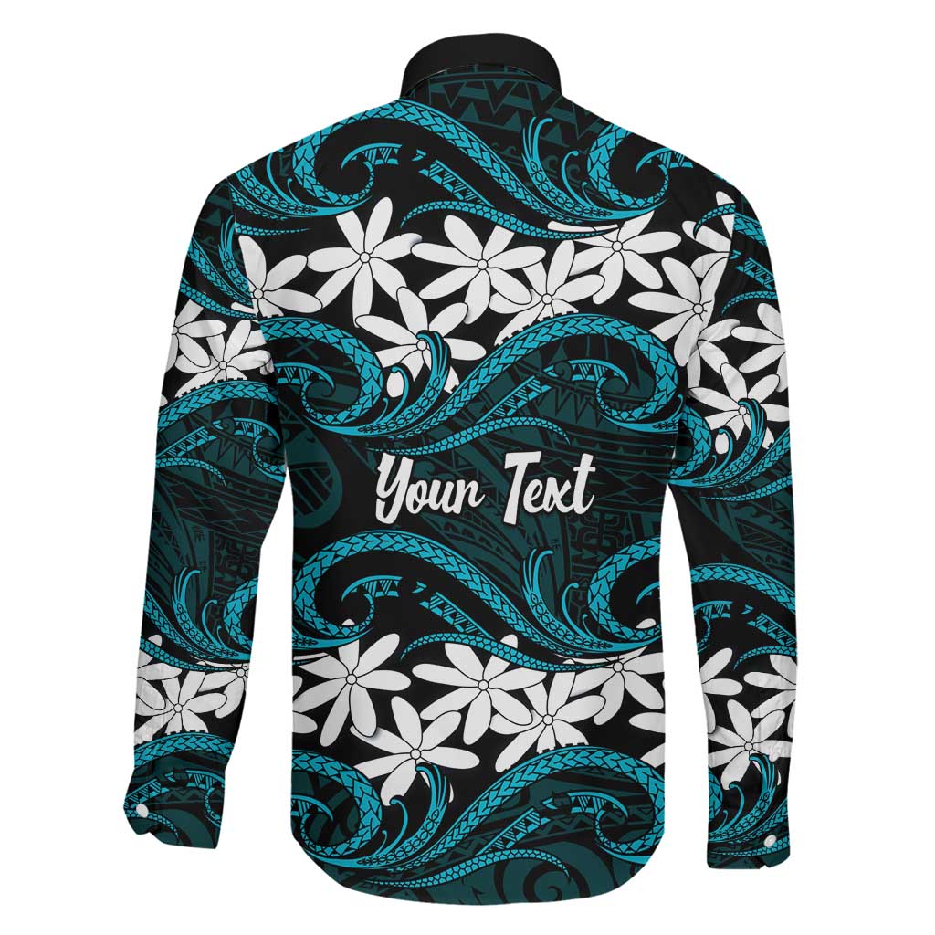 Personalised Cook Islands Penrhyn Atoll Family Matching Mermaid Dress and Hawaiian Shirt Tiare Maori Polynesian Waves Tattoo