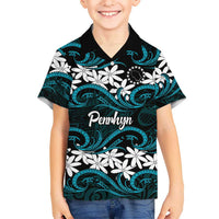 Personalised Cook Islands Penrhyn Atoll Family Matching Mermaid Dress and Hawaiian Shirt Tiare Maori Polynesian Waves Tattoo