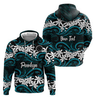 Personalised Cook Islands Penrhyn Atoll Hoodie Tiare Maori Polynesian Waves Tattoo LT14 - Polynesian Pride