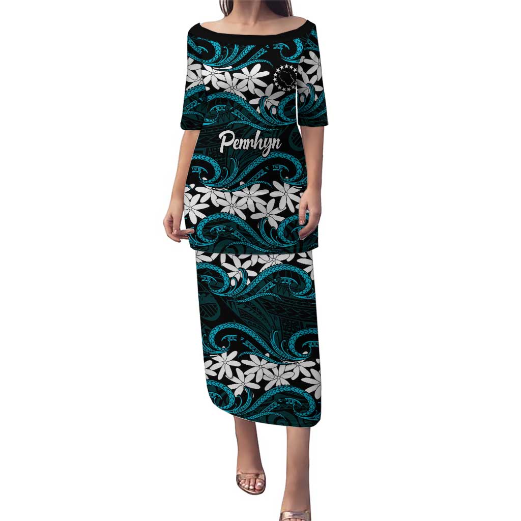 Personalised Cook Islands Penrhyn Atoll Puletasi Tiare Maori Polynesian Waves Tattoo