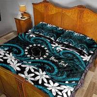 Personalised Cook Islands Penrhyn Atoll Quilt Bed Set Tiare Maori Polynesian Waves Tattoo LT14 - Polynesian Pride