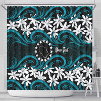 Personalised Cook Islands Penrhyn Atoll Shower Curtain Tiare Maori Polynesian Waves Tattoo LT14 - Polynesian Pride