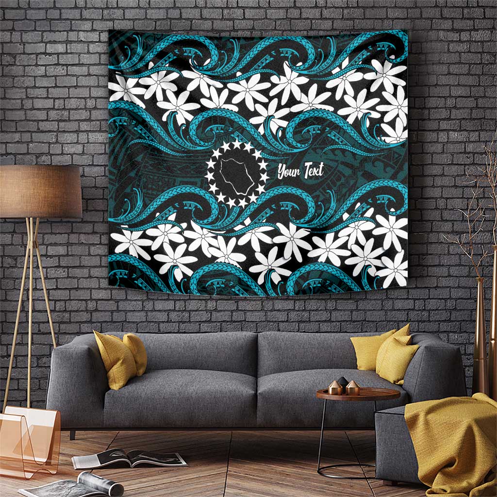 Personalised Cook Islands Penrhyn Atoll Tapestry Tiare Maori Polynesian Waves Tattoo