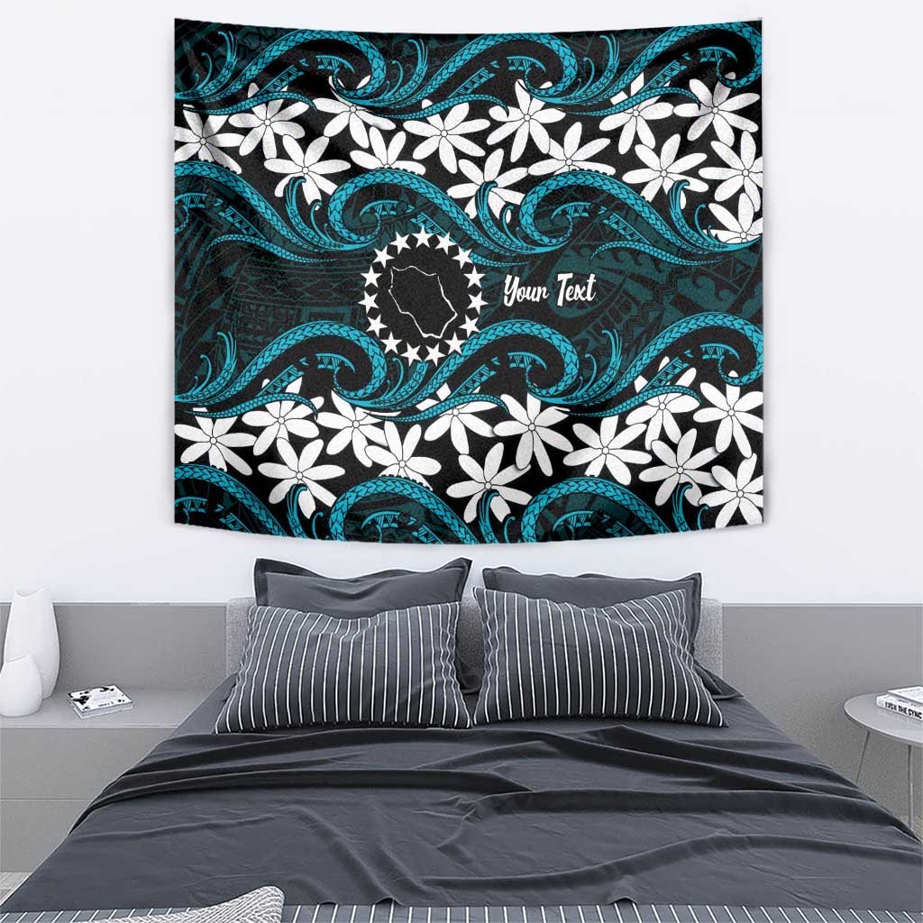 Personalised Cook Islands Penrhyn Atoll Tapestry Tiare Maori Polynesian Waves Tattoo