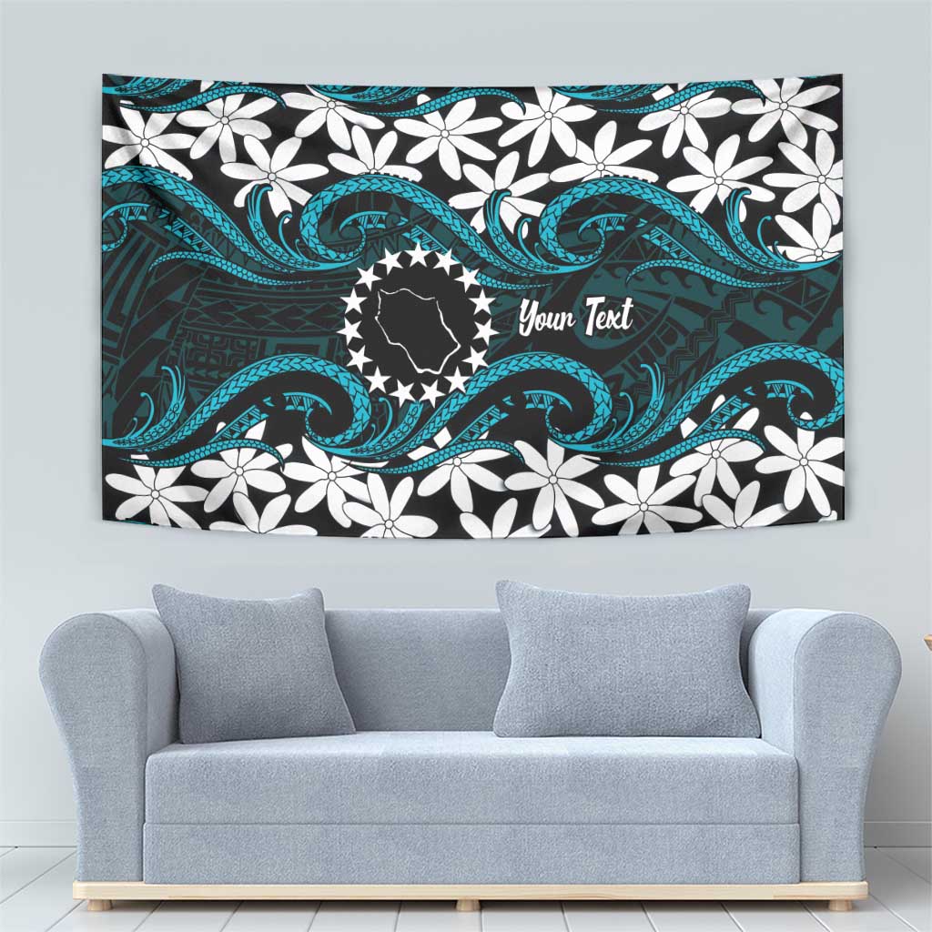 Personalised Cook Islands Penrhyn Atoll Tapestry Tiare Maori Polynesian Waves Tattoo