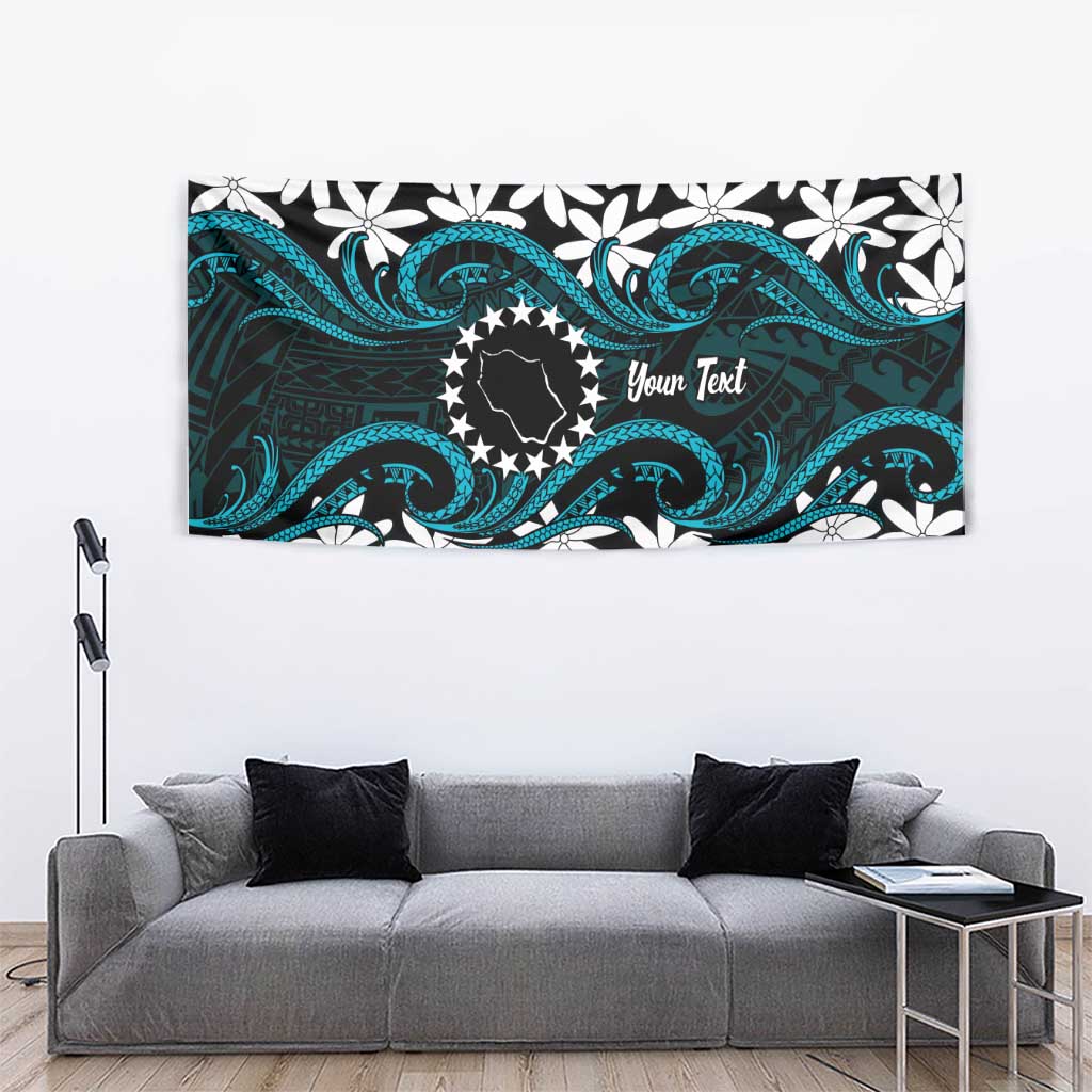 Personalised Cook Islands Penrhyn Atoll Tapestry Tiare Maori Polynesian Waves Tattoo