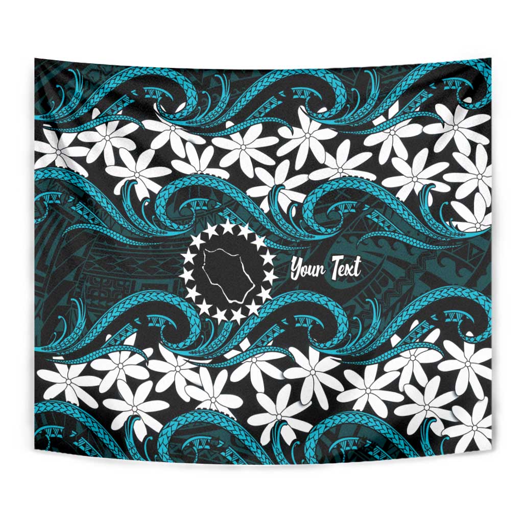 Personalised Cook Islands Penrhyn Atoll Tapestry Tiare Maori Polynesian Waves Tattoo